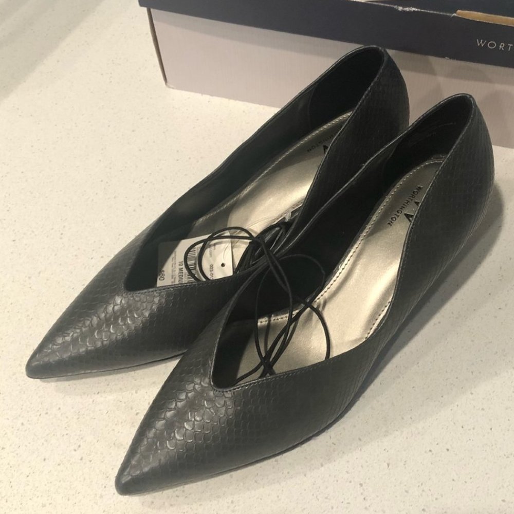 Worthington Size 10M Bales Gray Kitten Heel Pump NWTB